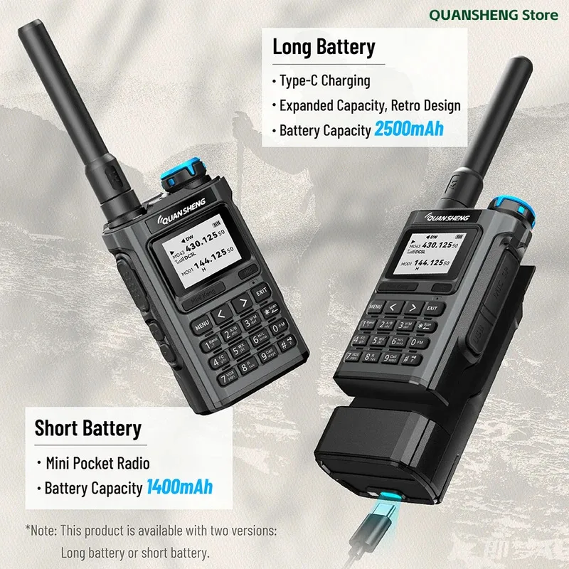 Quansheng UV K1 Mini Walkie Talkie Set Nirkabel Berburu Berkemah Jarak Jauh Radio Komunikasi Ham K6 Walkie Talkie Transceiver