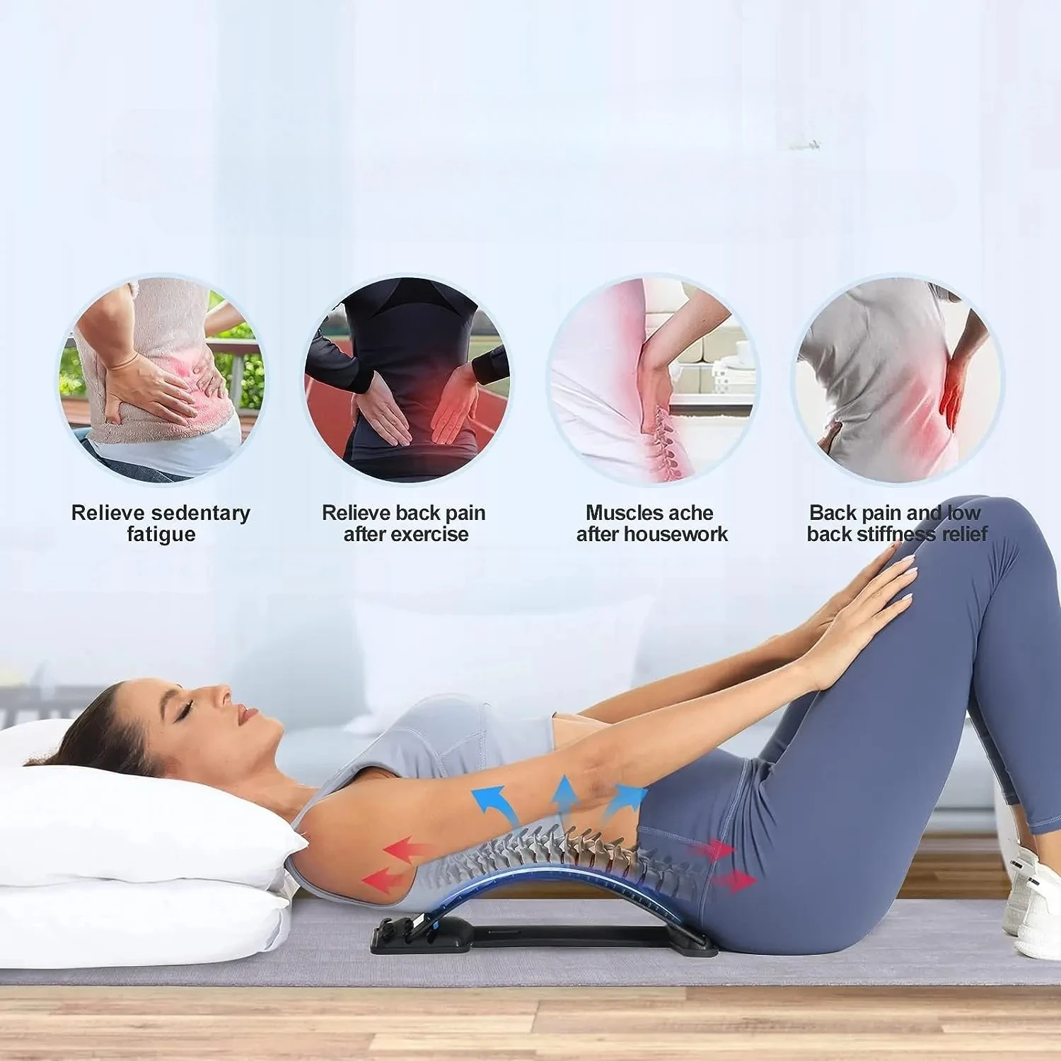 

Тренажер для растяжки спины при болях, многоуровневая доска для вытяжения позвоночника, поддержка для нижней и верхней частей спины при грыже межпозвоночного диска