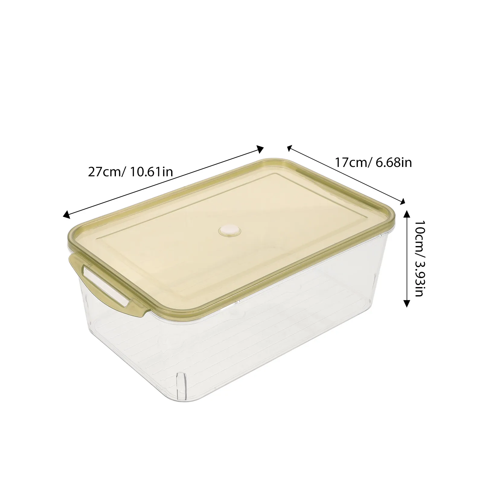 Airtight Fridge Storage Container Large Capacity Plastic Food Storage Box Refrigerator Organizer with Odor Resistant Grids