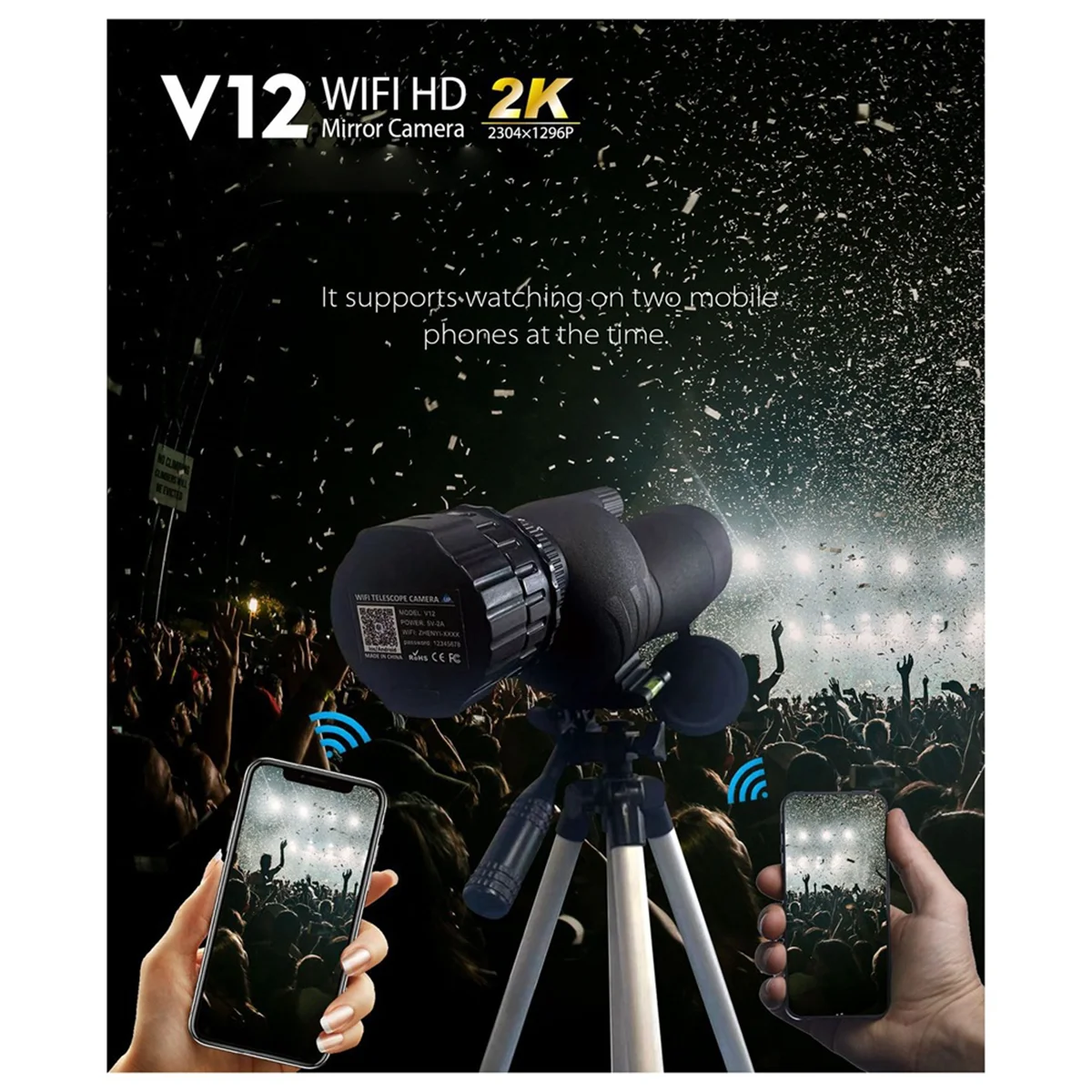 2K 4 Million High-Definition WiFi Electronic Eyepieces, Telescopes, Bird Watching and Other General-Purpose Calibers YLH