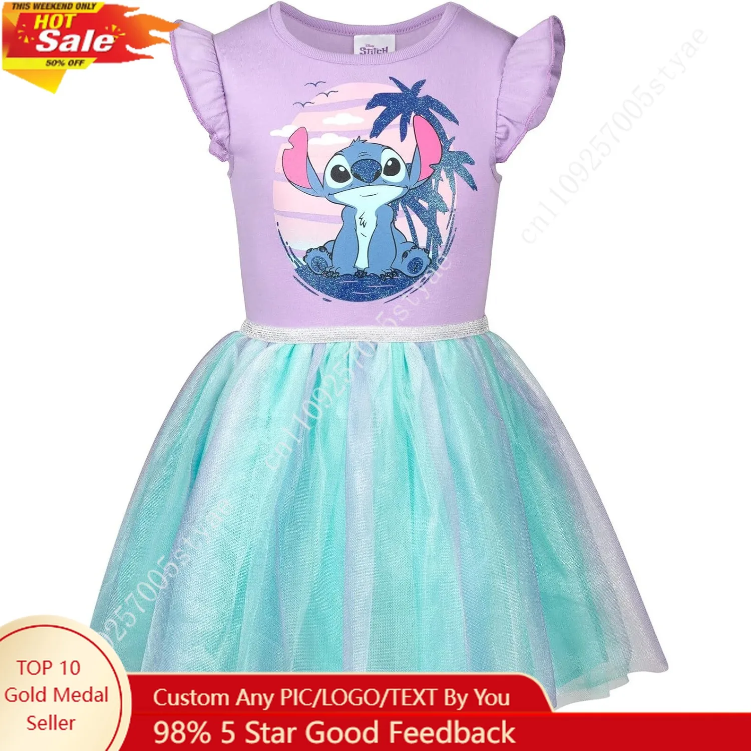 

Disney Girls Tulle Tutu Dress Princess Skirt Casual Outfit Daily Wear For Kid