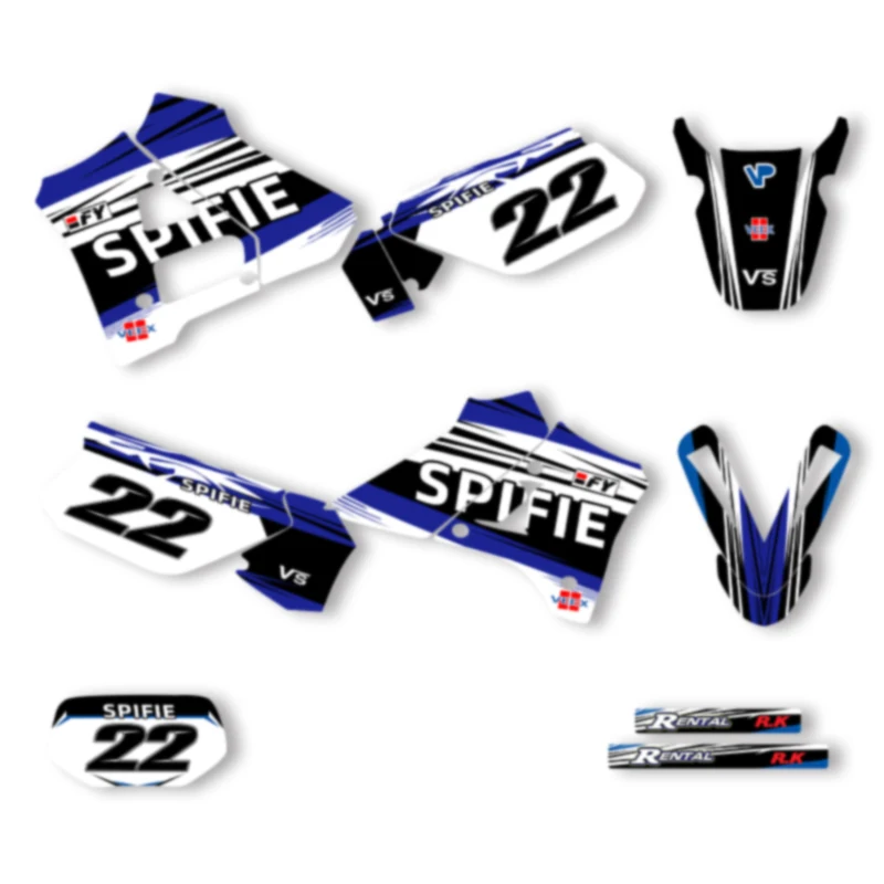 

DSMTECH Custom Motorcycle Graphics Enduro Decals Stickers Kits For For YAMAHA DT125R 150R 200R 002