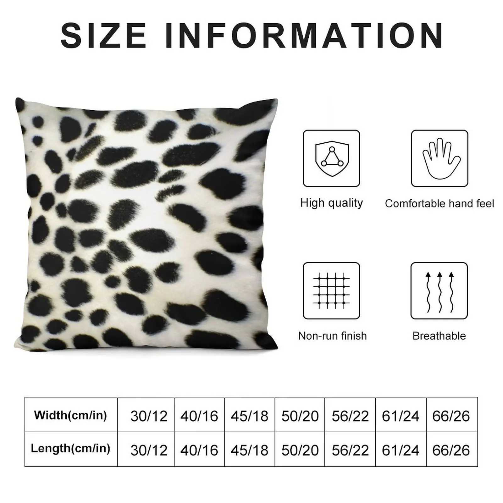 Dalmation Fur Texture Black and White Throw Pillow Cusions Cover pillow cover luxury Luxury Pillow Case