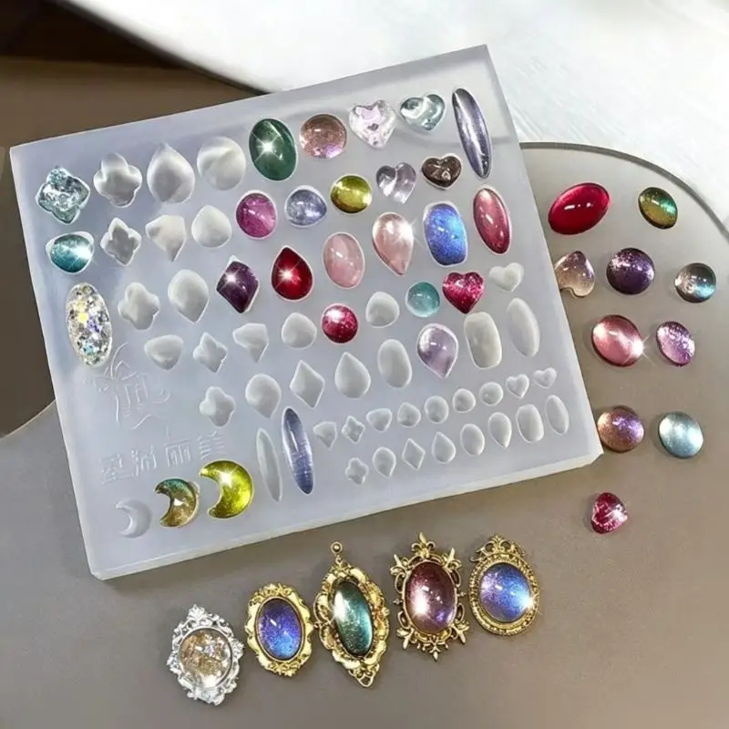 Vintage Gem Frame Silicone Molds Various Styles Non Stick Surface Perfect For Nail Art DIY Jewelry Crafts