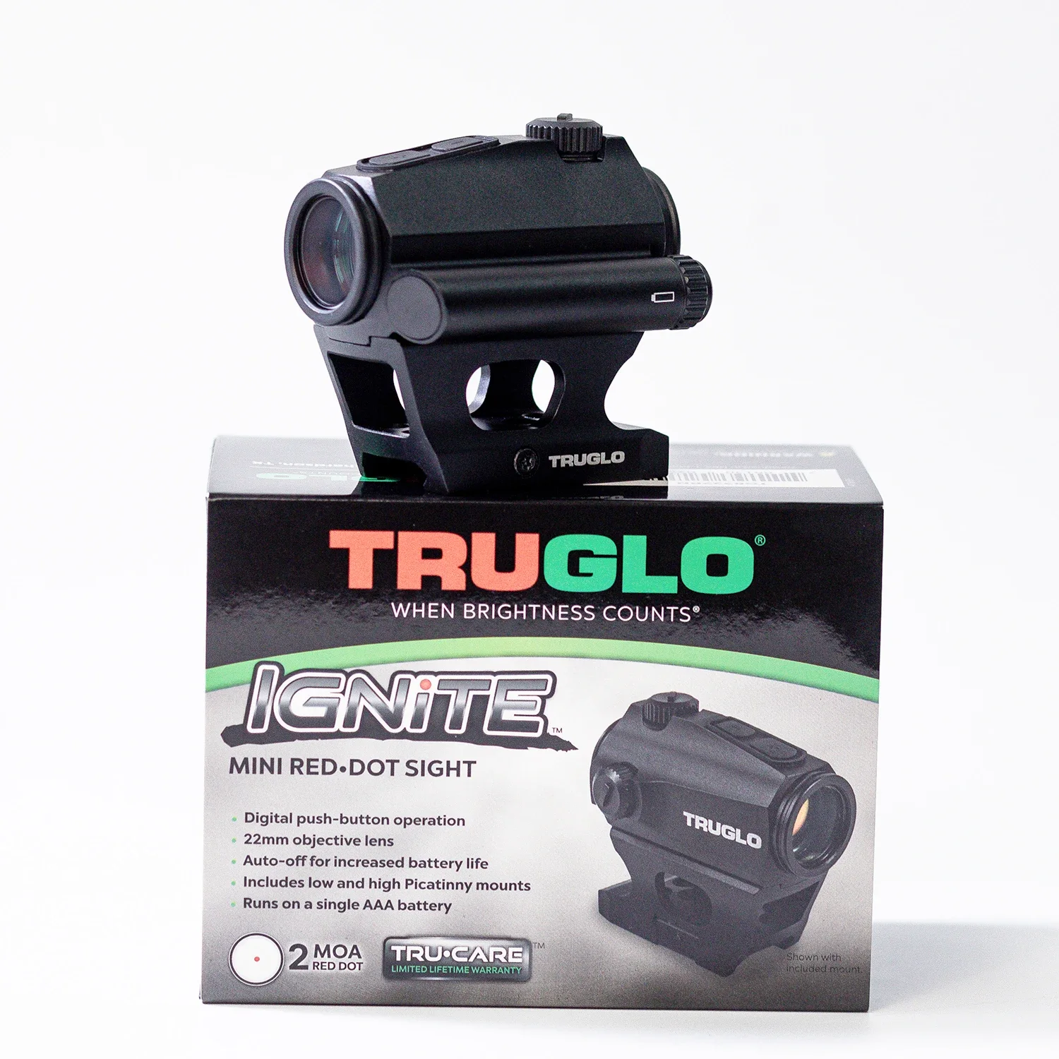 

TRTRUGLO IGNITE Mini 22mm 2 MOA Red Dot Sight Adjustable Airsoft Riflescope For Tactics Hunting AR 15 Red Dot Sight Reflex Scope