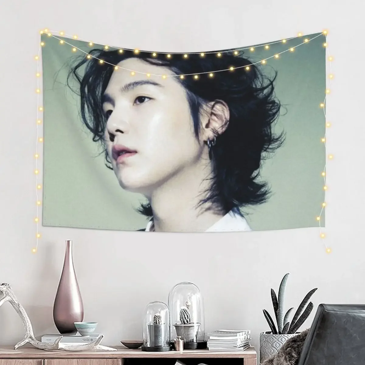 Long Hair Yoongi #8 Tapestry Bedroom Deco Mushroom Wall Decor Tapestry