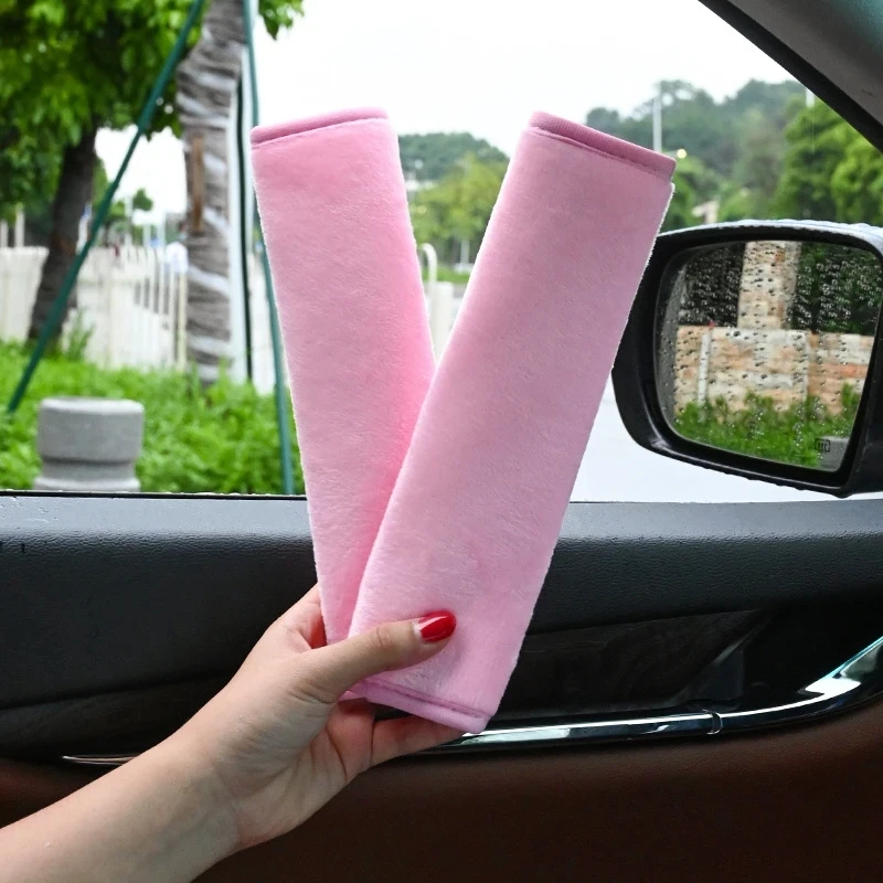 2pcs Car Seat Belt Covers Car Accessories Plush Car Safety Belt Pad Shoulder Pad Soft Seat Belt For Adults Accessories Interior