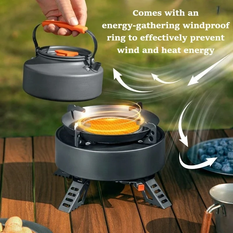 

New Explorer Infrared Camping 4000-watt portable gas burner Windproof electronic ignition Outdoor picnic hiking Cooking stove