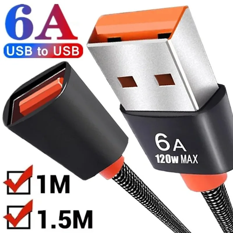 USB 3.0 Extension Cable Female To Male Extender Cord 6A High-Speed Transmission Data Cable for Computer Camera TV Laptop Printer