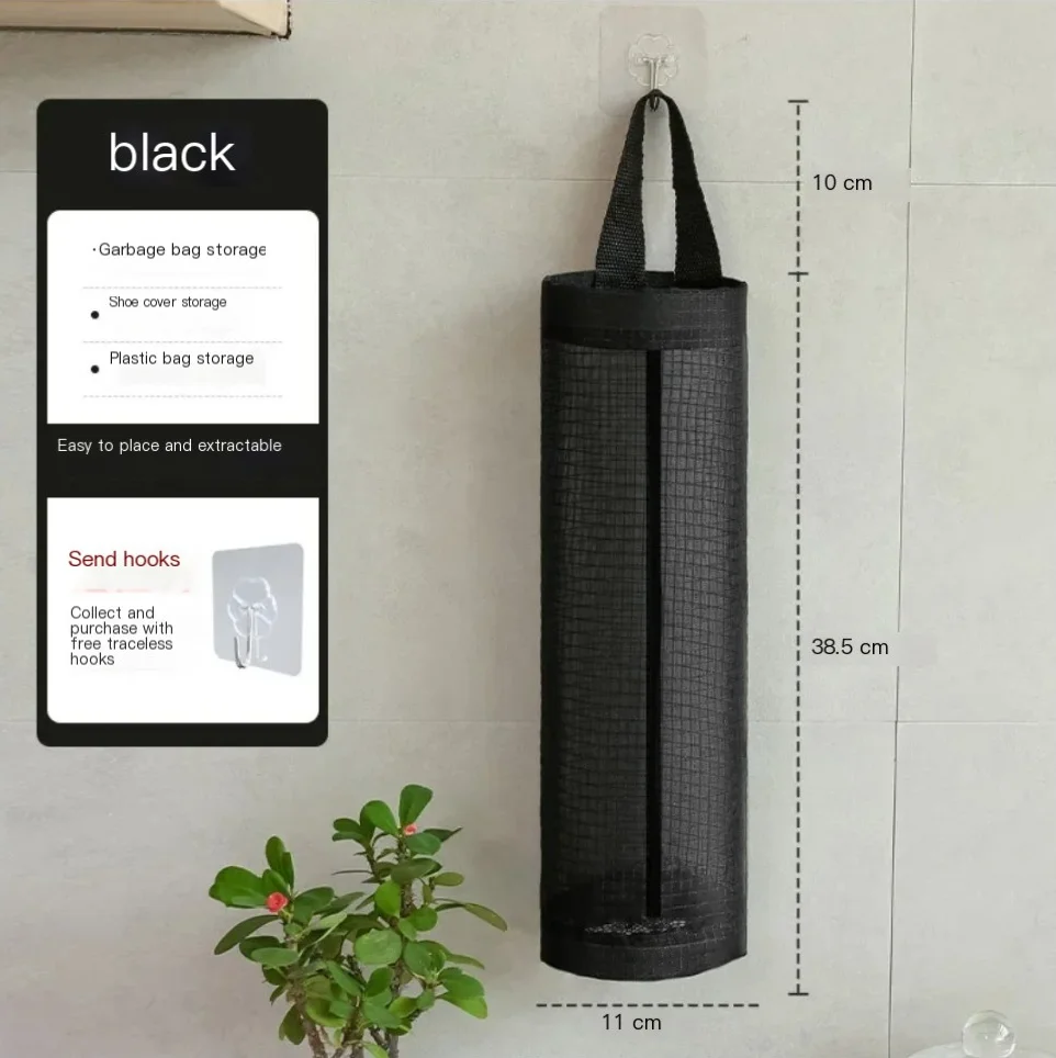 

Wall-Mounted Grocery Bag Holder - Plastic Bag Dispenser & Organizer for Kitchen Trash, Hanging Storage, Garbage Bag Management