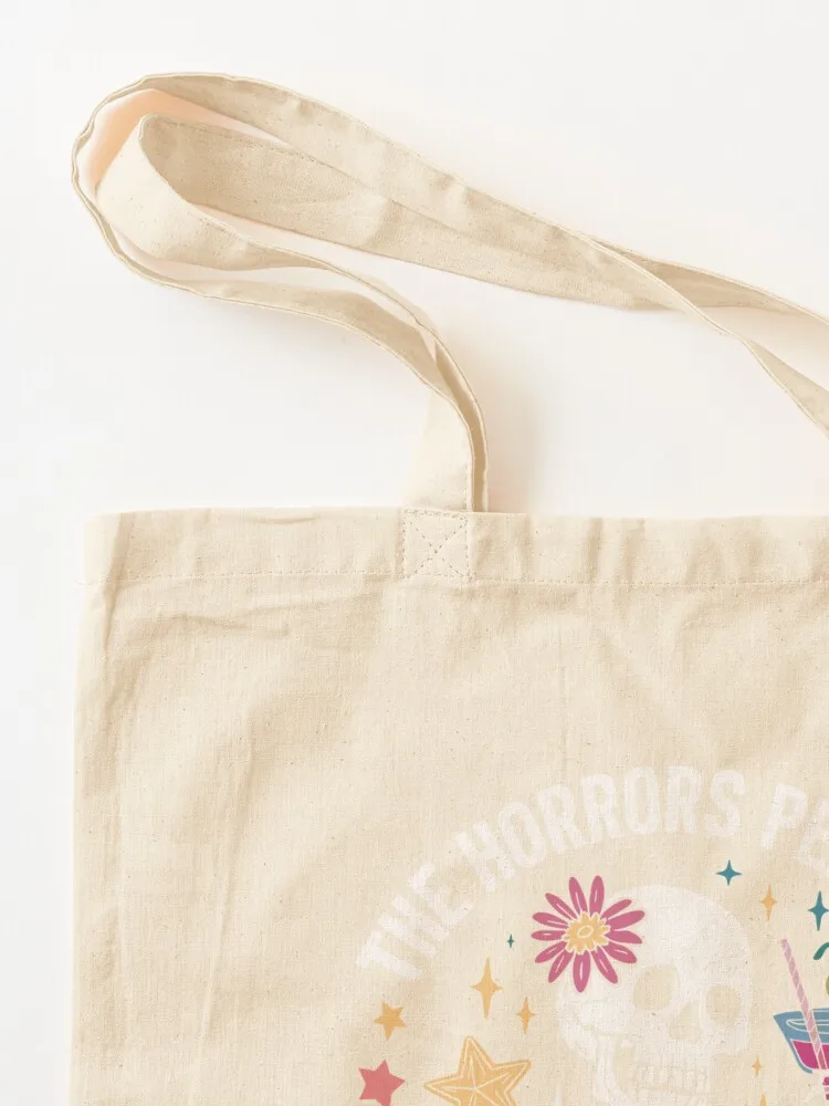 The Horrors Persist But So Do I Skeleton Halloween Tote Bag Custom bag sacs de shopping tote bags aesthetic