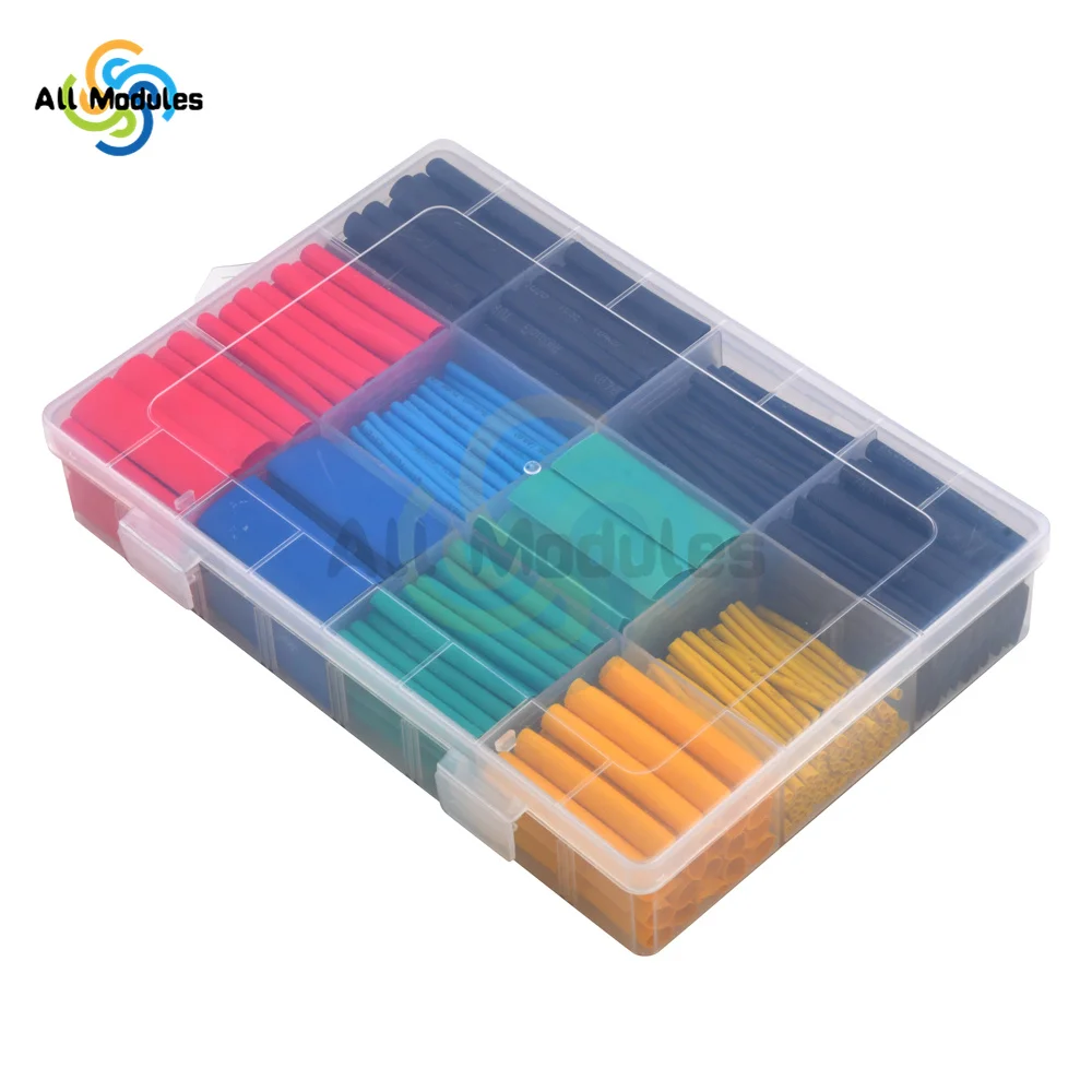 530Pcs Polyolefin Shrinking Assorted Heat Shrink Tube Wire Cable Insulated Sleeving Tubing Set with Box