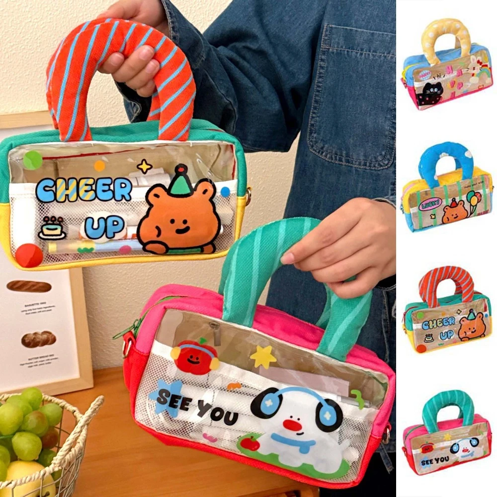 

Cartoon Y2K Cartoon Stationery Bag Desktop Storage Animal Bear Bunny Dog Korean PVC Pencil Case Aesthetic Y2K Ins