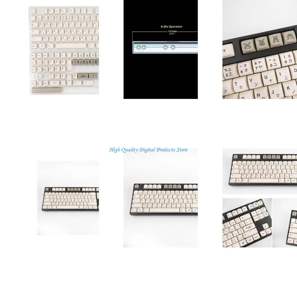 

U2JE 126PCS Японские клавиши PBT PBT Dye Sublimation Profile Клавички для механической клавиатуры MX Switch GK61 64 84
