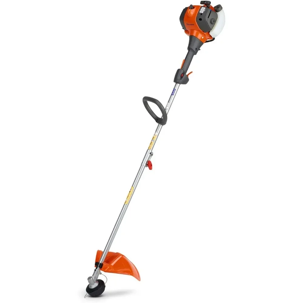 Husqvarna 128LD Gas String Trimmer, 28-cc 2-Cycle, 17-inch Straight Shaft Grass Trimmer with Tap ‘n Go trimmer head, Orange/Grey