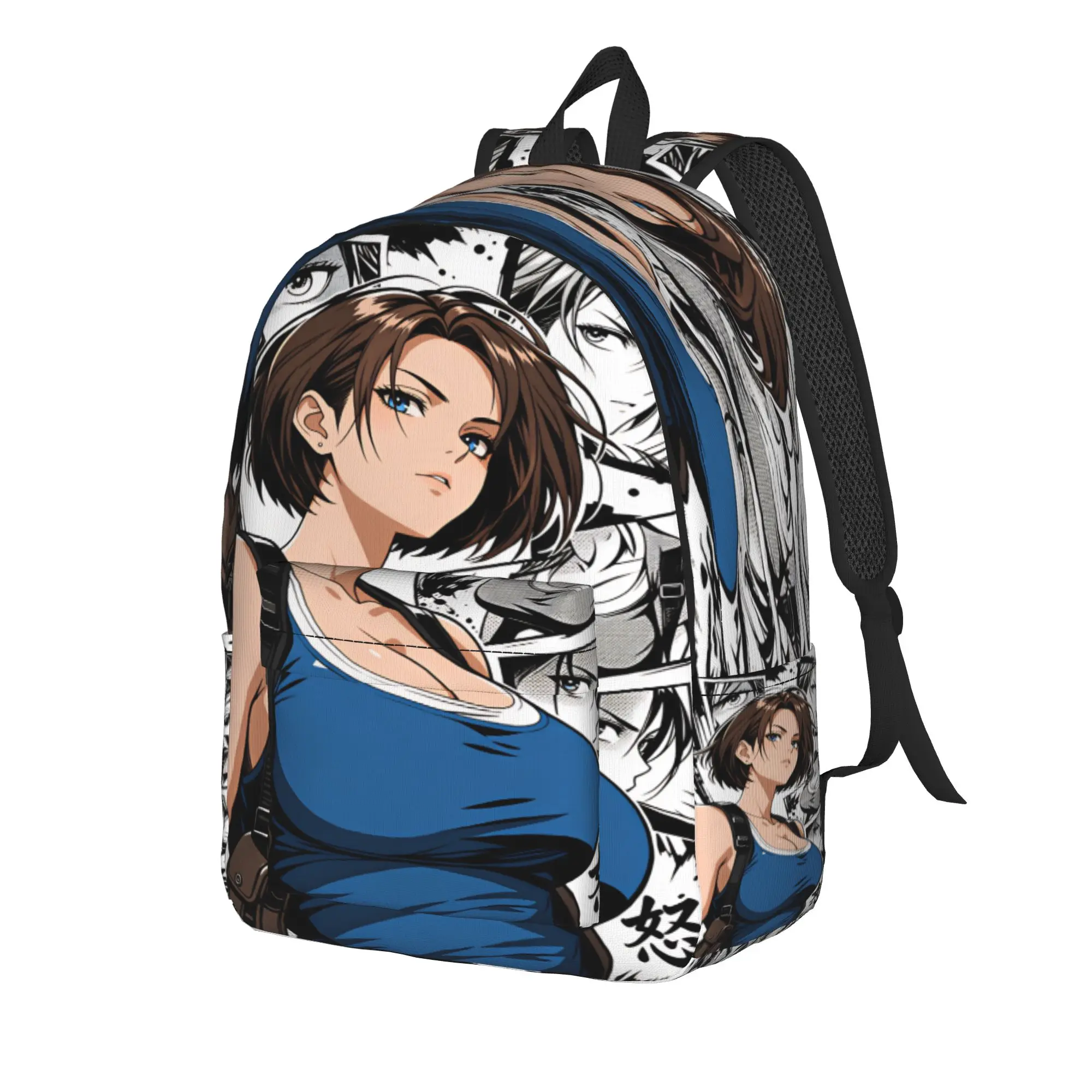 Jill Valentine Resident Evil  Backpack Male  Soft Backpacks Polyester Novelty School Bags Camping Custom Rucksack