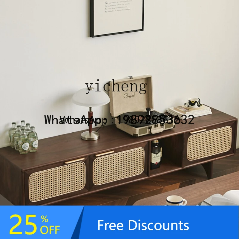 TV cabinet Nordic solid wood living room audio-visual cabinet medieval style  furniture home accessories