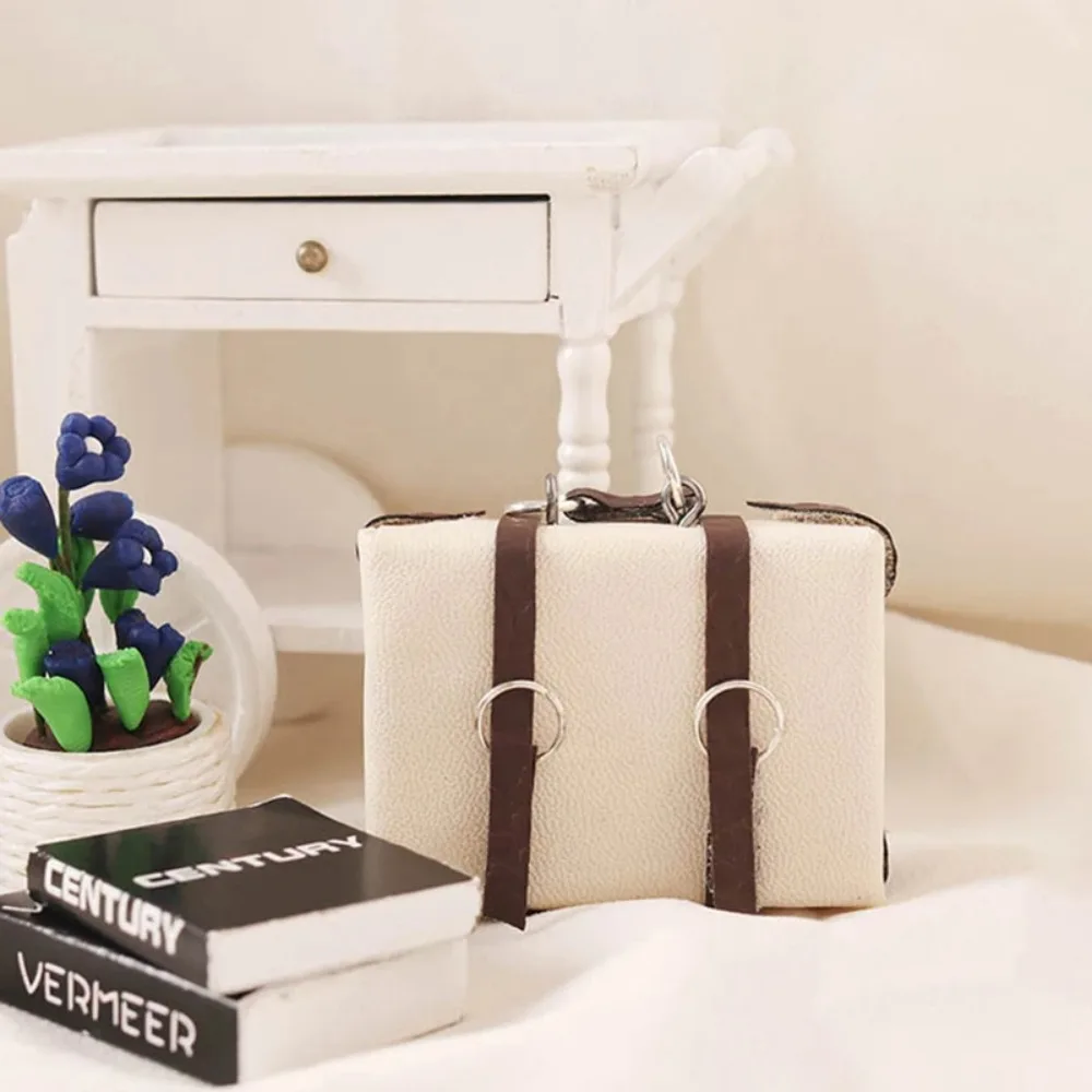 Maison de poupée meubles poupée cuir bagages valise modèle Miniature maison de poupée Mini valise en cuir Portable