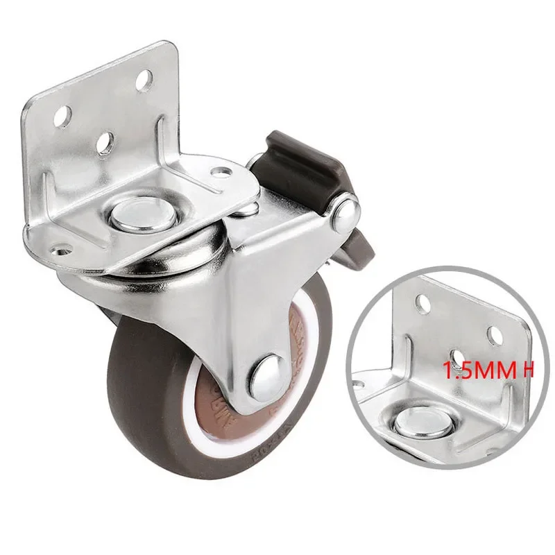 1pc Heavy duty casters 20kg Mute swivel wheels for moving furniture chair crib cabinet workbench Soft rubber universal castor