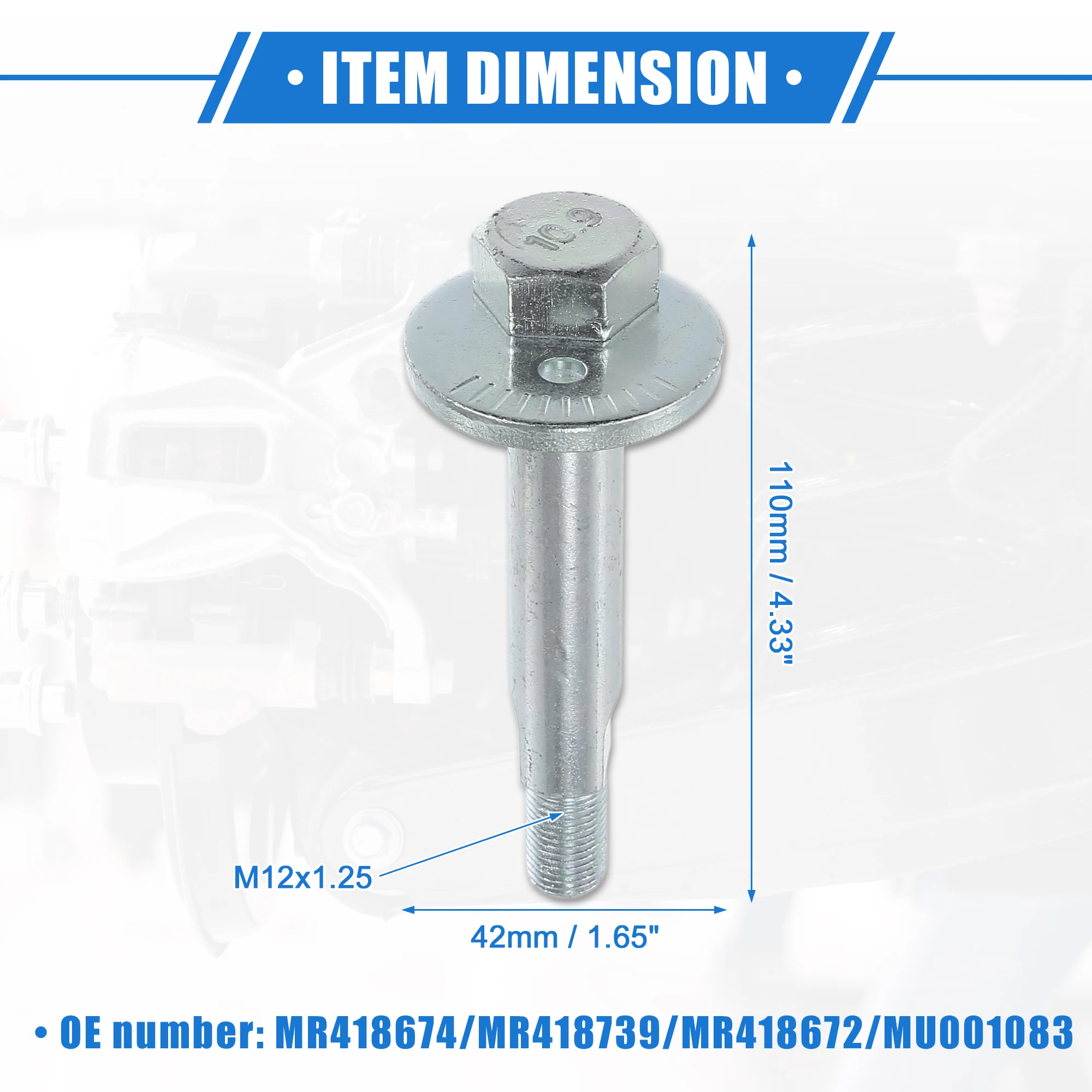 UXCELL 4pcs Eccentric Alignment Camber Bolt for Mitsubishi Montero 01-06 No.MR418674