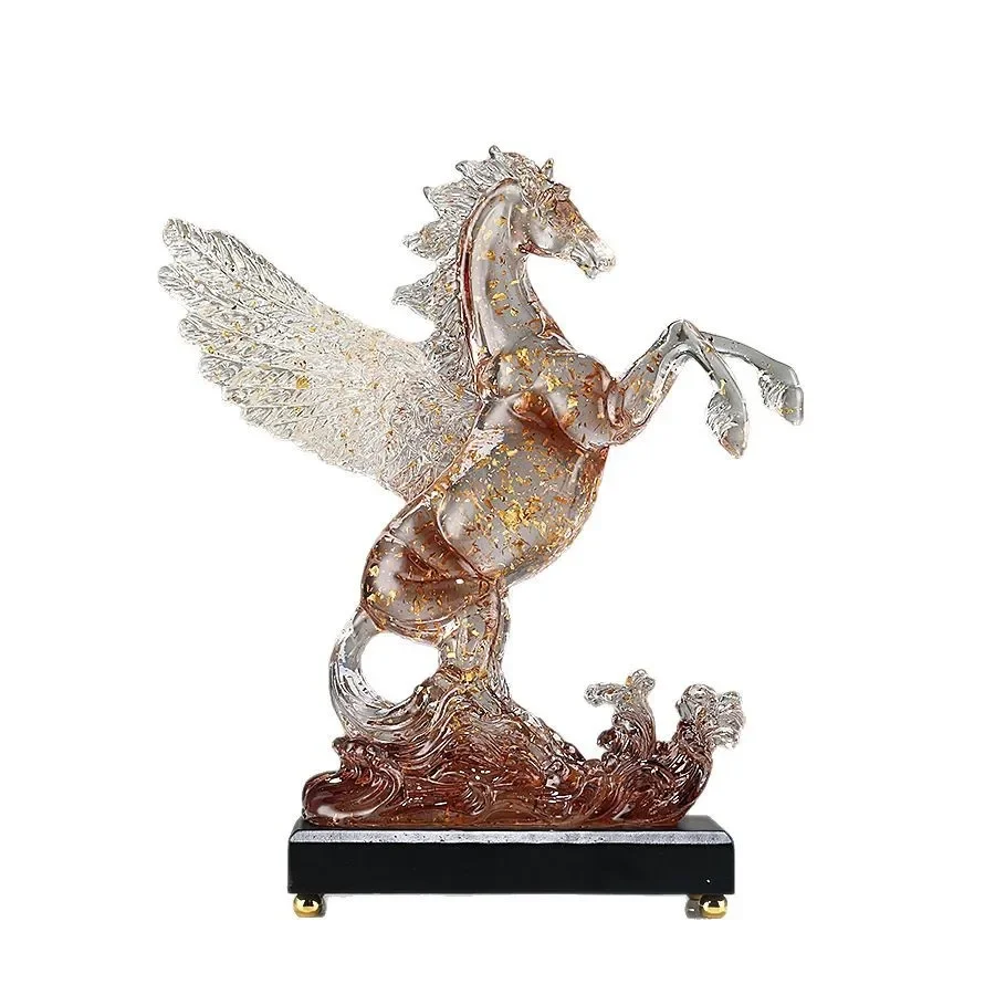 CLL transparent pegasus ornament light luxury high-end living room home decoration office gift crystal handicraft