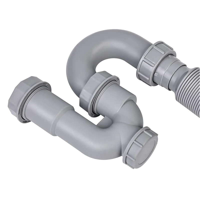 1Pcs 1/4 Zoll S-Trap Küche Waschbecken Abflussrohr Kit Mit Cleanout Stecker Anti-Geruch U-förmigen Rückfluss Prävention Erweiterbar Wasser Rohr
