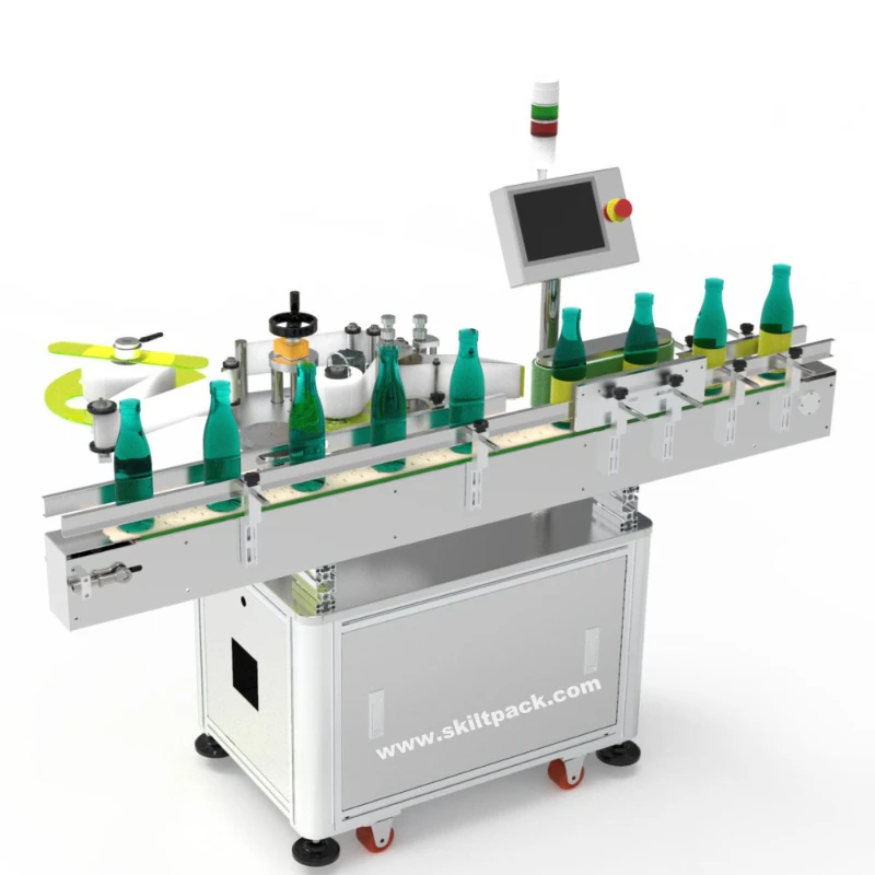 Automatic sticker glass pet round bottle labeling machine label pasting machine