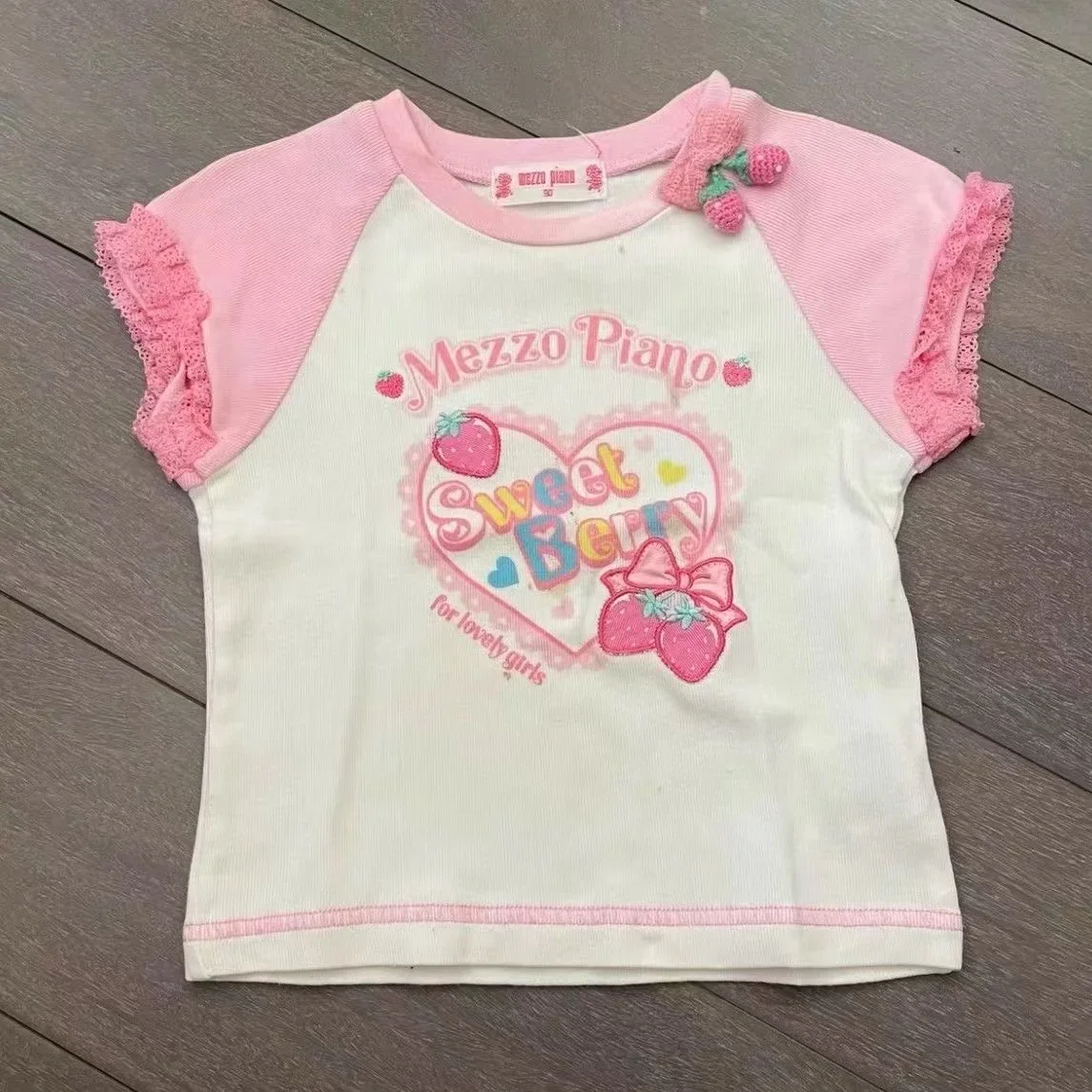 Japanese Y2k Aesthetic Kawaii Cartoon Printing T-shirt Women Sweet Cute Fashion Tees Casual Harajuku Patchwork Loose Tops New