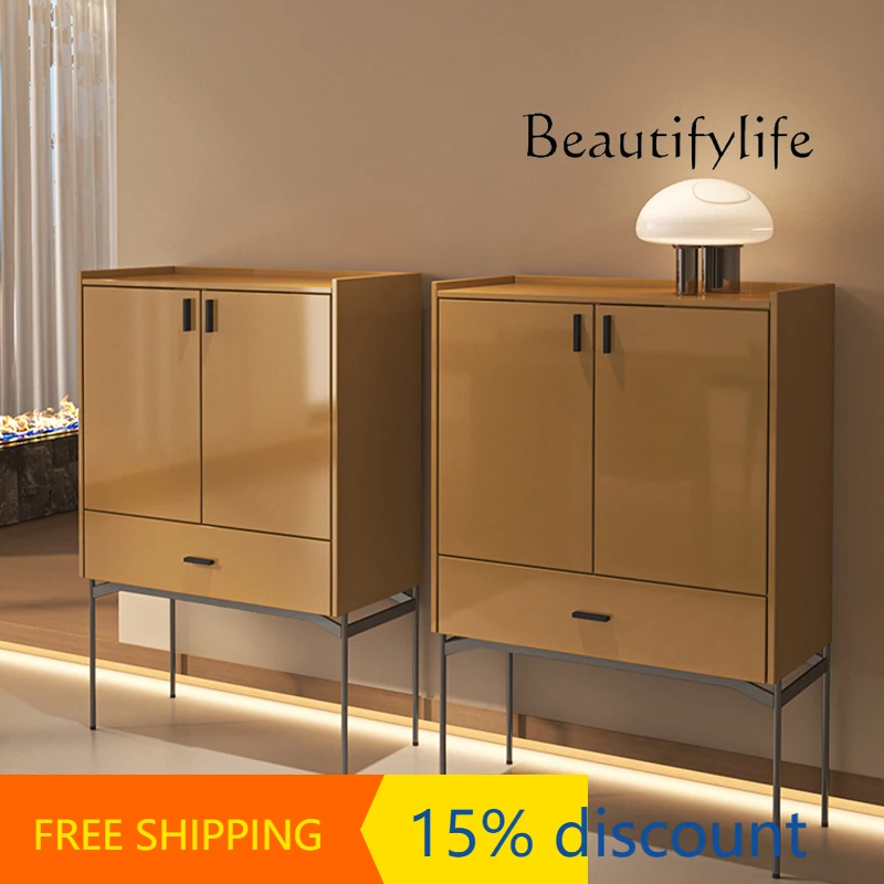 

RR Medieval Style Light Luxury Dining Side Cabinet Modern Simple Wall High Decorative Cabinet Designer Storage Side Cabinet