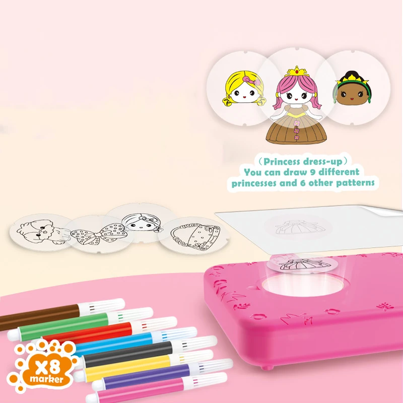 Creative Children Educational Toys Light Hand-painted Tracing Drawing Board Girl Toys Colourful Paintbrush Toys Kids Handicrafts