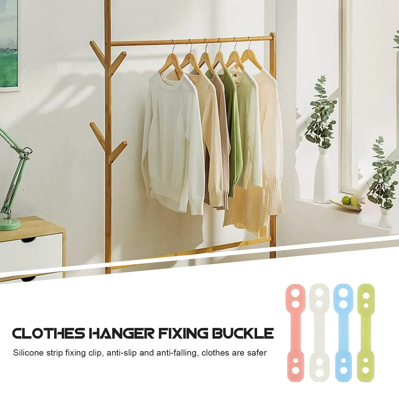 

100Pcs Windproof Hanger Grips Non Slip Silicone Fixing Buckles Clothes Hangers Secure Clips Windproof Hanger Grips