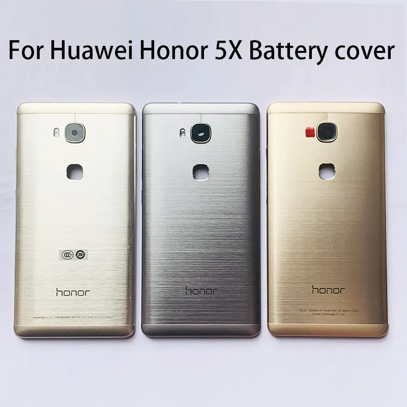 Carcasa de batería para Huawei Honor 5X, puerta de batería con lente de cámara, botones de cristal para Honor 5X, carcasa trasera para A8 Plus