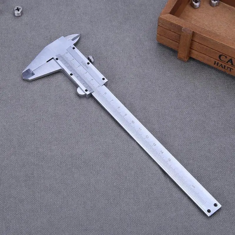 DIY Tool Woodworking Metalworking Plumbing Model Making 150mm 0.02 Vernier Caliper Aperture Depth Diameter Measure Tool