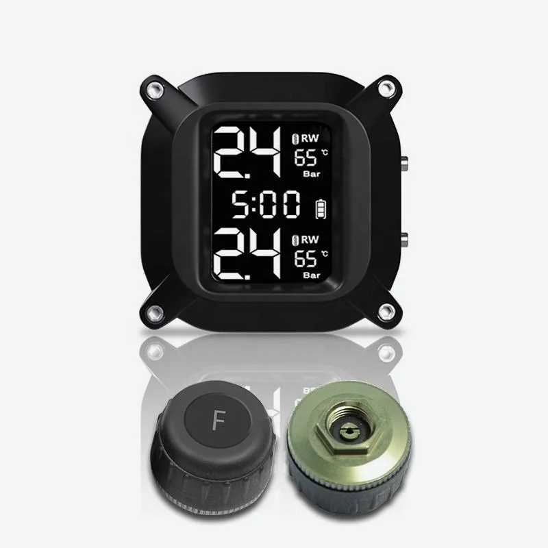 

TPMS 2 Wheels Tire Pressure Monitoring System Wireless External or Internal Sensors Motorcycle