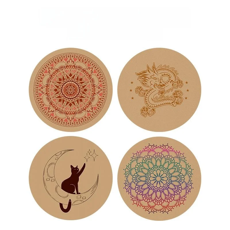 

Коврик для йоги из натурального каучука с пробковым принтом, подушка для медитации, для занятий дзен, с изображением Дракона (Год Зодиака), круглая плоская подушка для сидения, коврик для йоги с поддержкой