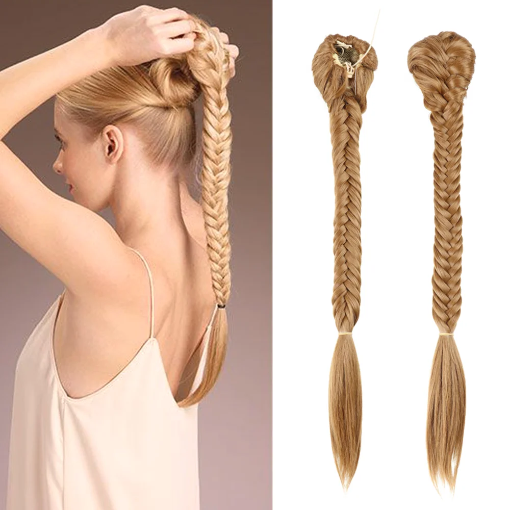 Sending out fishbone Synthetic braids for women's wigs, ponytail wigs, drawstring style fishtail braids Daily wear