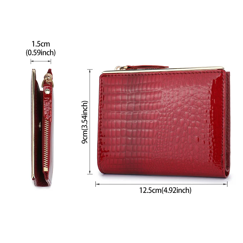 Genuine Leather Wallet for Women Short Bifold Design Multi Card Slots Fashionable PU Card Holder