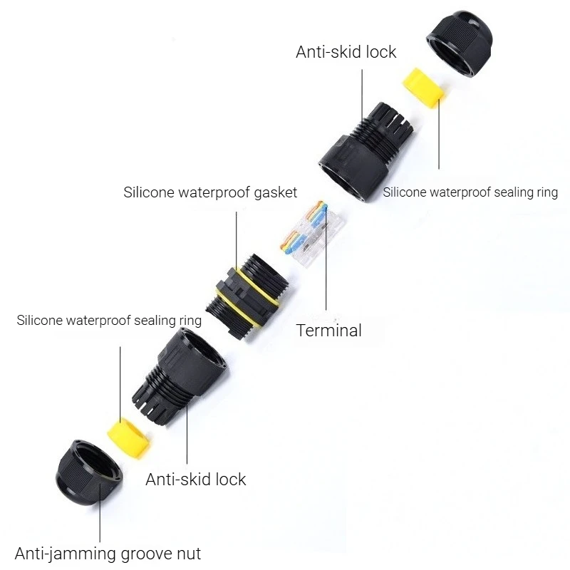 Ip68 Waterproof Connector 2/3Pin Adapter Wire ConnectorLED Lamp Outdoor Fast WiringT-typeWelding FreeCan Soak in Water Terminal