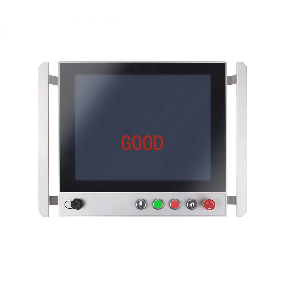 Latest design promotional industrial all in one display 19 inch operation monitor with ARM tube and push button