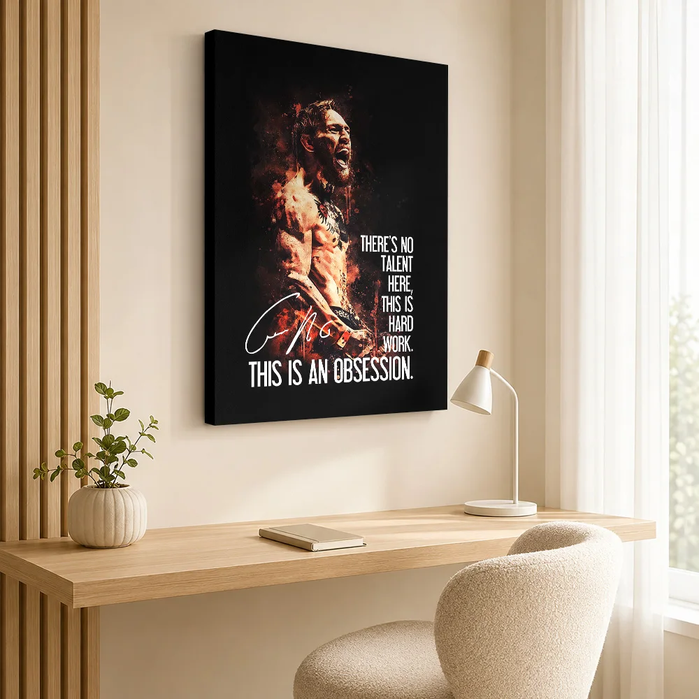 Conor McGregor Canvas Print Poster Custom Sports Portrait Wall Art for Game Room Man Cave Decor Collectible Ready to Hang Gift