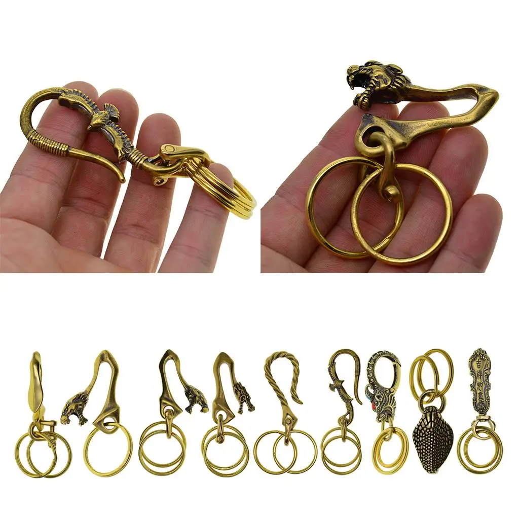 Cute Vintage Style Heavy-Duty Solid Brass Bolt Snap Hook Bag Wallet Holder 32mm for Leathbelt for