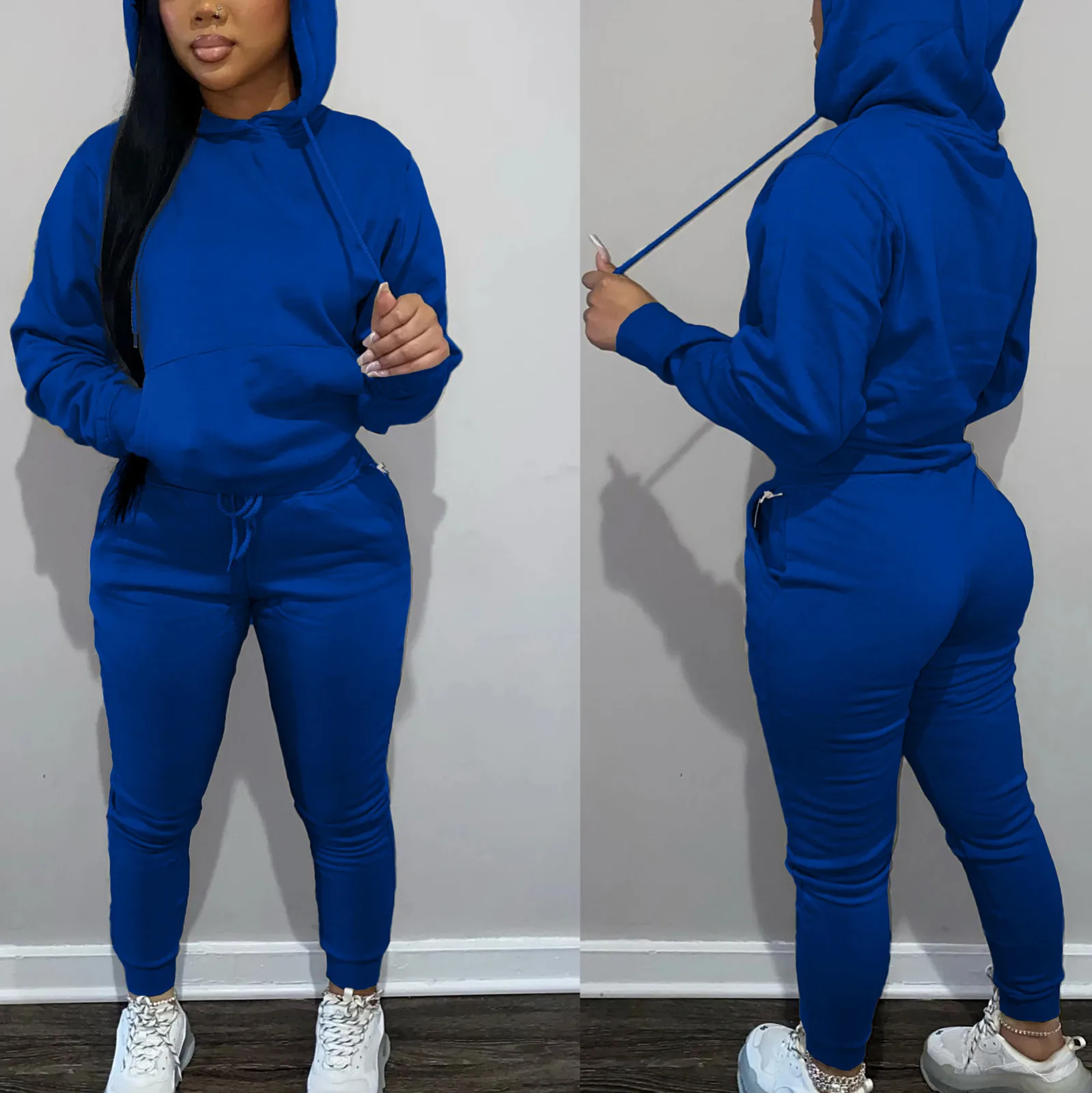 Womens Sweatsuits 2 Piece Set Fall/Winter Loose Sweat Sets Comfy Hoodie Sweatshirt & Drawstring Cuffed Sweatpants