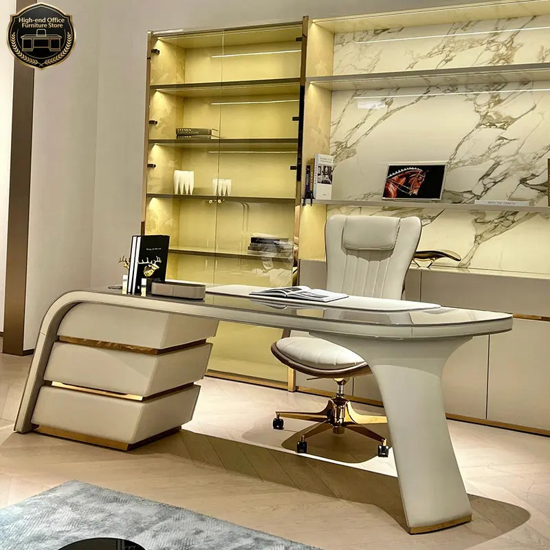 Corner Organizer Office Desk Desktop White Corner Study Executive Desk Gaming Standing Mesa Para Computador Office Furniture