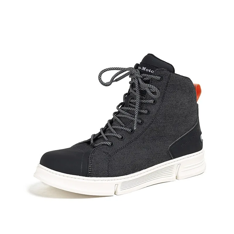 Bota de motocicleta para hombres y mujeres, calzado deportivo al aire libre a media pantorrilla, botas de moto de moda, zapatos todoterreno para motocicleta