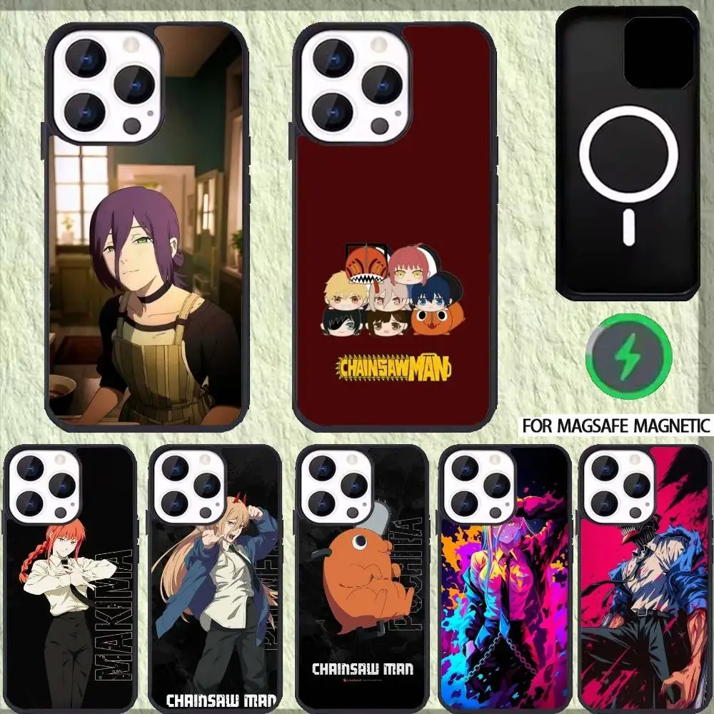 

C-Chainsaw Man Phone Case For iPhone 17,16,15,14,13,12,Plus,Pro,Max For Magsafe Magnetic Wireless Charge