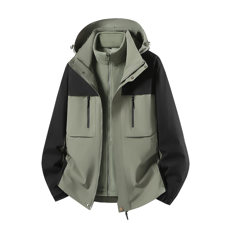 Outdoor Hiking Waterproof Jacket Windproof and Breathable Three in One Wool Jacket for Autumn and Winter Suitable for Couples