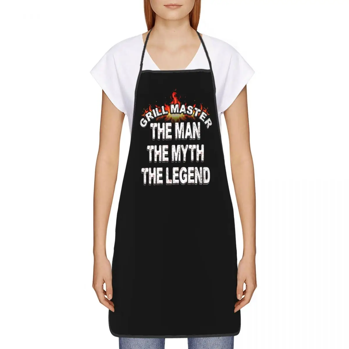 Funny The Man Myth Legend Grill Master Bib Aprons Men Women Unisex Kitchen Chef Tablier Cuisine for Cooking Baking Painting