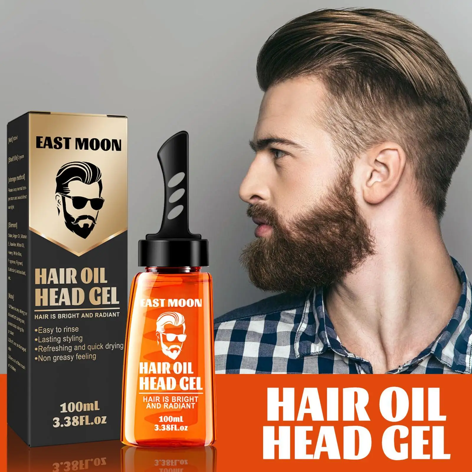 

100ml Men's Hair Wax Gel With Comb Long Lasting Hold Hair Gel Quick Drying Fluffy Hair Pomade Oil Wax Hair Styling Gel For Men