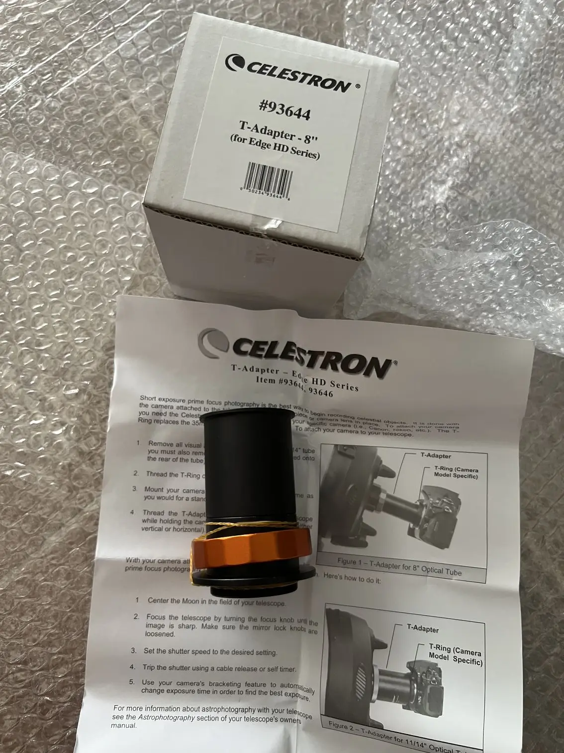 Celestron accessories camera adapter receiver single inverter ring Celestron C8HD code number:93644