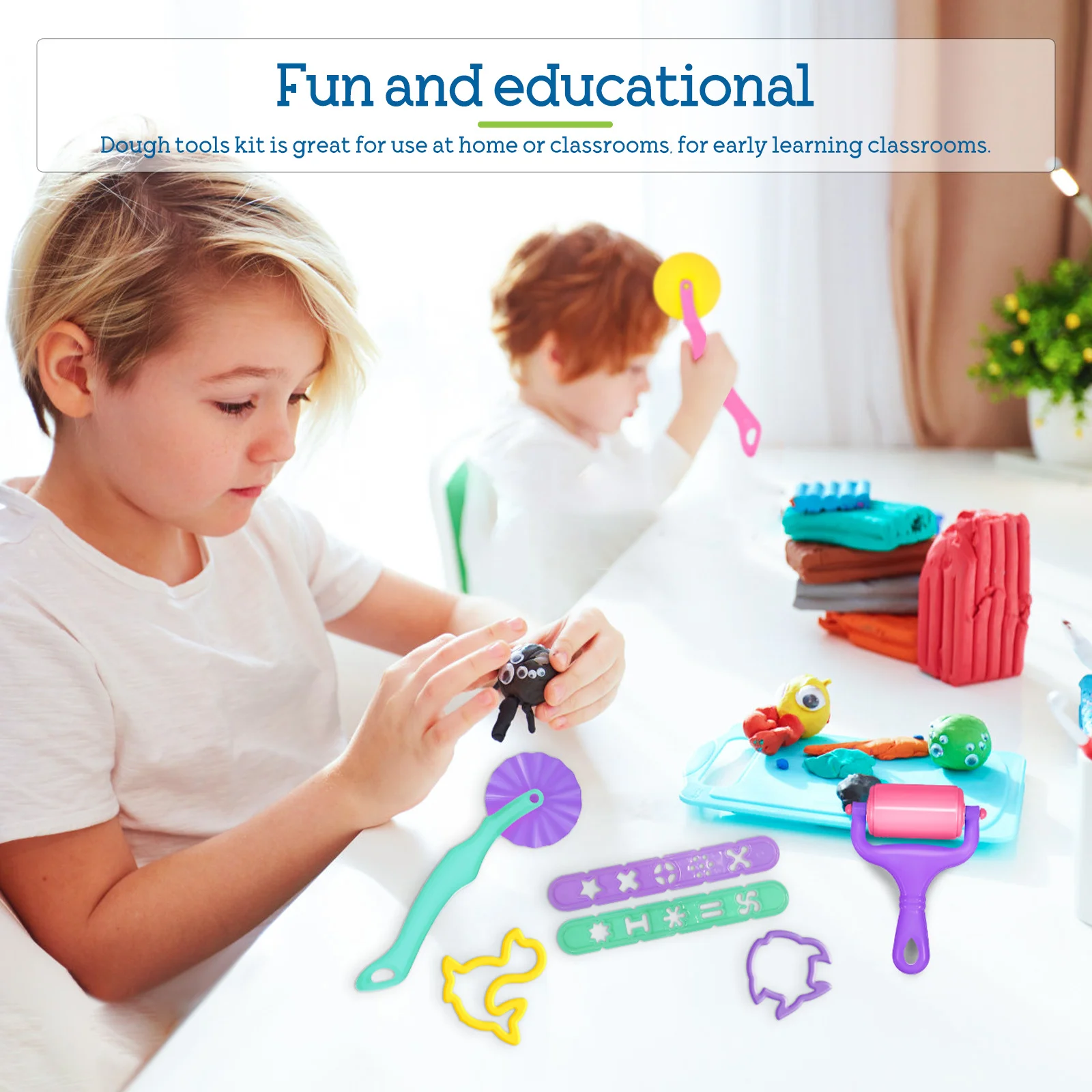 22 pezzi kit di strumenti per argilla per bambini set di macchine per modellare e modellare stampi per impasto in plastica per animali divertente gioco educativo strumento di cottura festa